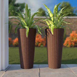 Round Rattan Weave Tall Large Plant Pots Flower Indoor Outdoor Garden  Planters