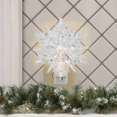 Veilleuse flocon de neige 3D - 6 po - transparent