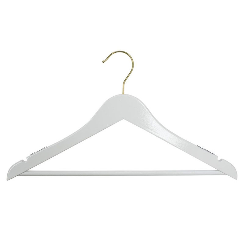 Filip Wood Non-Slip Standard Hanger, Gold/White, 25