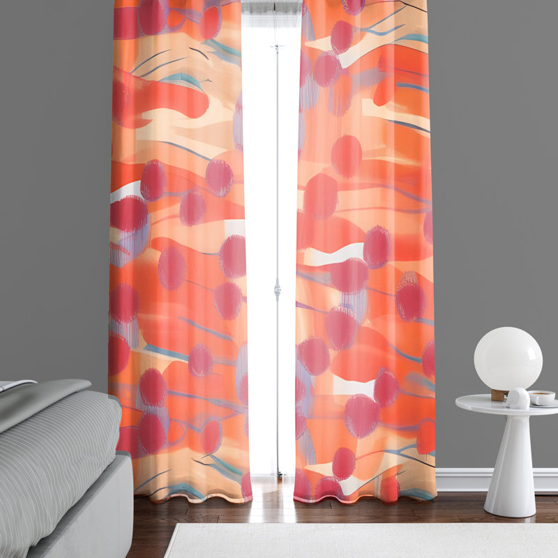 Paire de rideaux semi-transparents en polyester Albirta, L 20 po x L 61 po