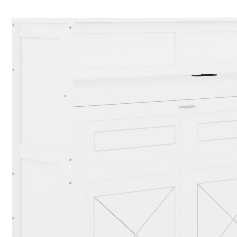 Lit escamotable avec bureau, lumière DEL et station de charge USB