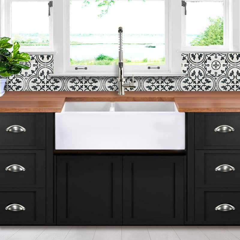 Hyannis 35.5" L x 17.5" W Double Basin Farmhouse Kitchen Sink