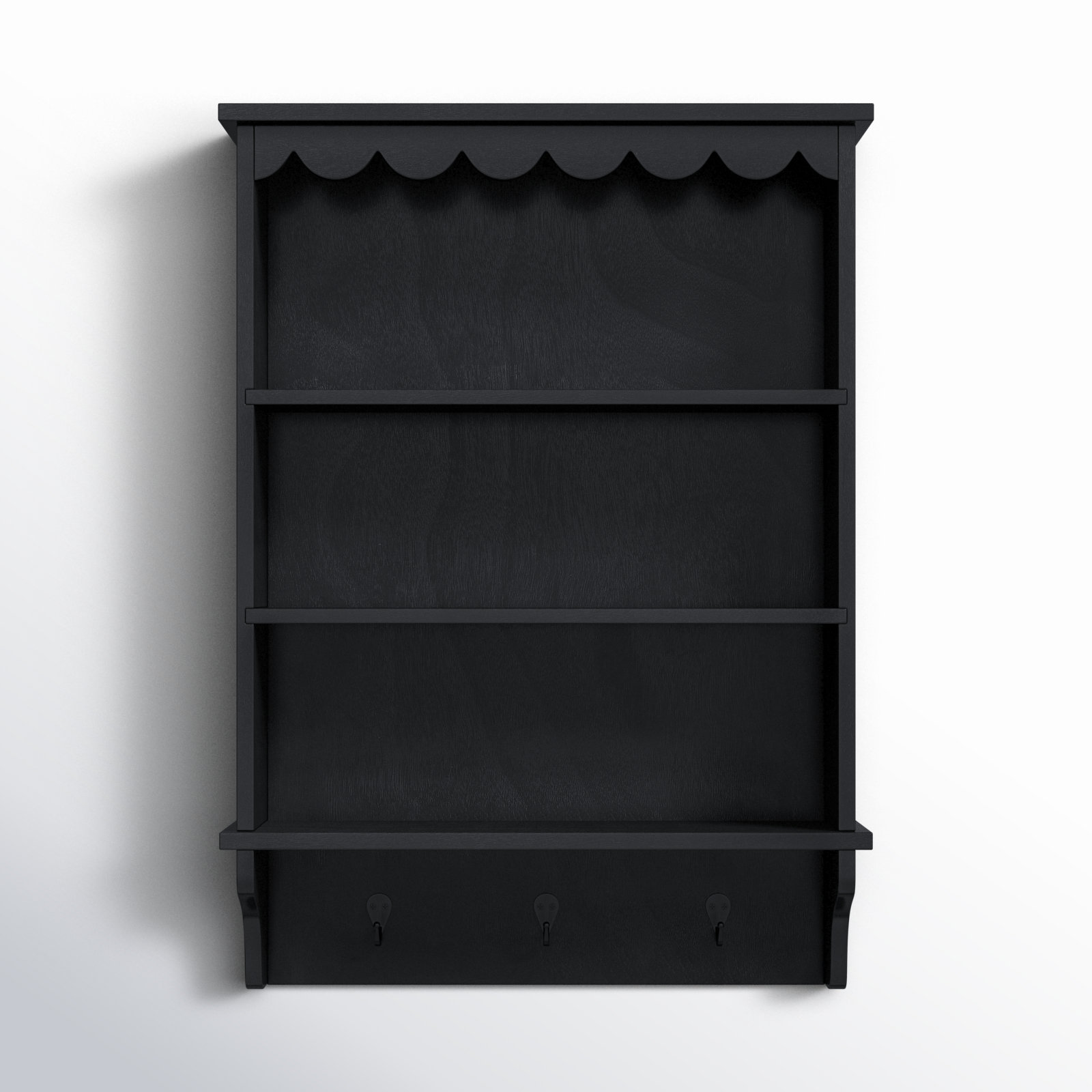 Edan 3 Hook Wall Rack, Matte Black