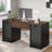 Luing 59'' Executive Desk with 2 File and Storage Drawers, Computer Writing Desk with Keyboard Tray and 2 Open Compartments for Home Office-499855736