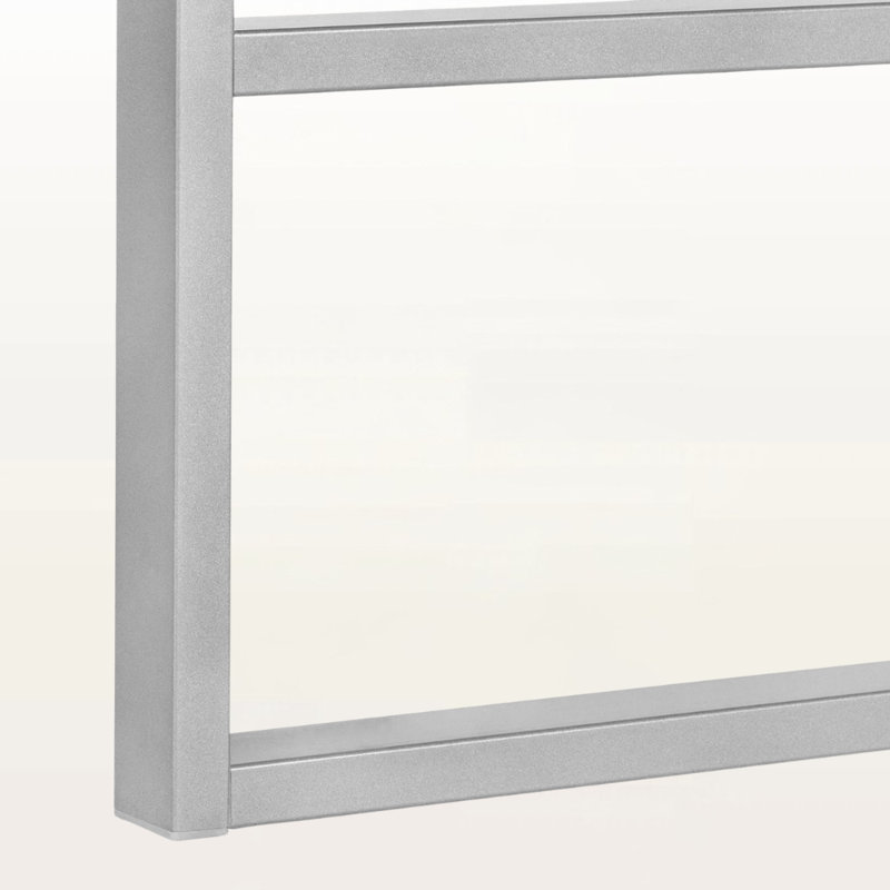 Curtice Gray Finished Computer Desk With Silver Metal Leg, 29.79" H X 48.82" W X 23.54" D