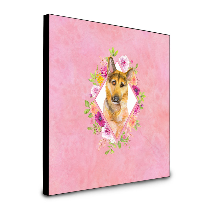 Panneau mural Dollman Flowers, Rose, Berger allemand blond