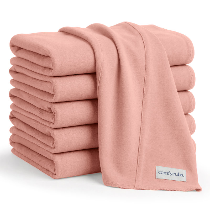 Cotton Burp Cloths 100% Cotton Bath Towels, Bold Blush