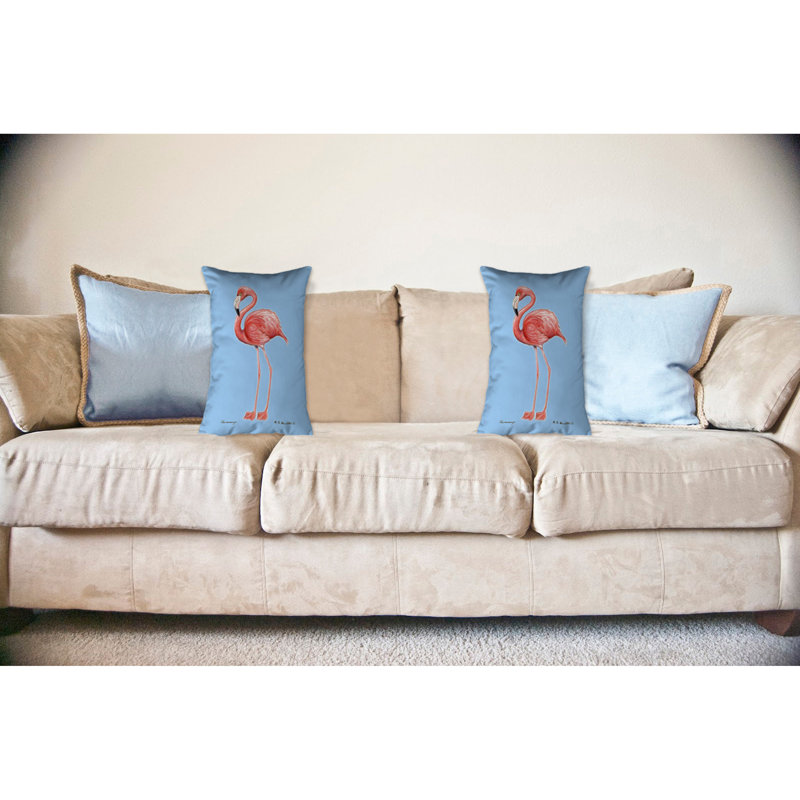 Outdoor Reversible Throw Pillow, Light Blue, 20" x 16"