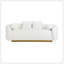 Ensemble de canapé de salon de luxe 3 pièces avec causeuse et tissu blanc et doré