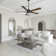 52'' Integrated LED Indoor Ceiling Fan with Light Kit ,Downrod Mount, Stain Black Reversible Motor