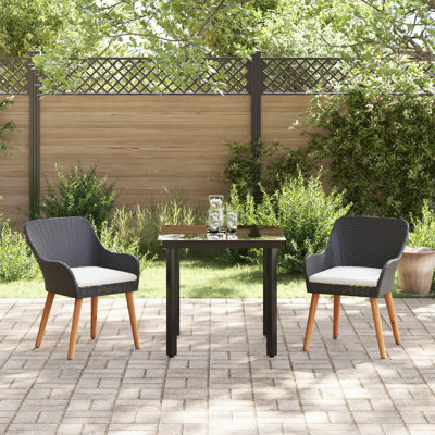 Ensemble de salle à manger de jardin avec coussin 3 pièces vidaXL