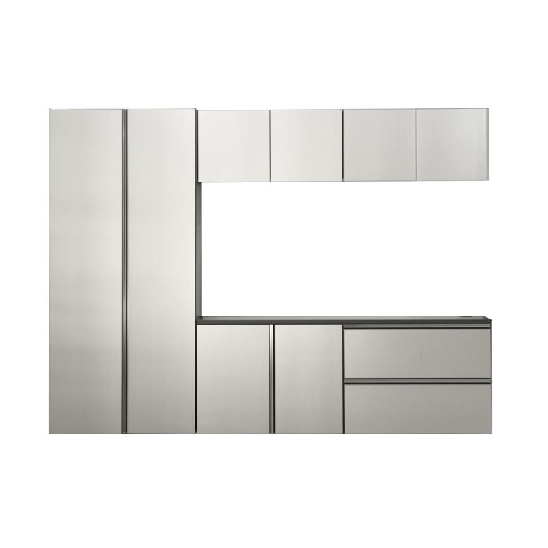 96 In. W X 72 In. H X 20 In. D Metallic Grey Garage Cabinet Set B (6-Piece)