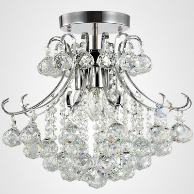 Amaya Glass and Crystal Flush Mount