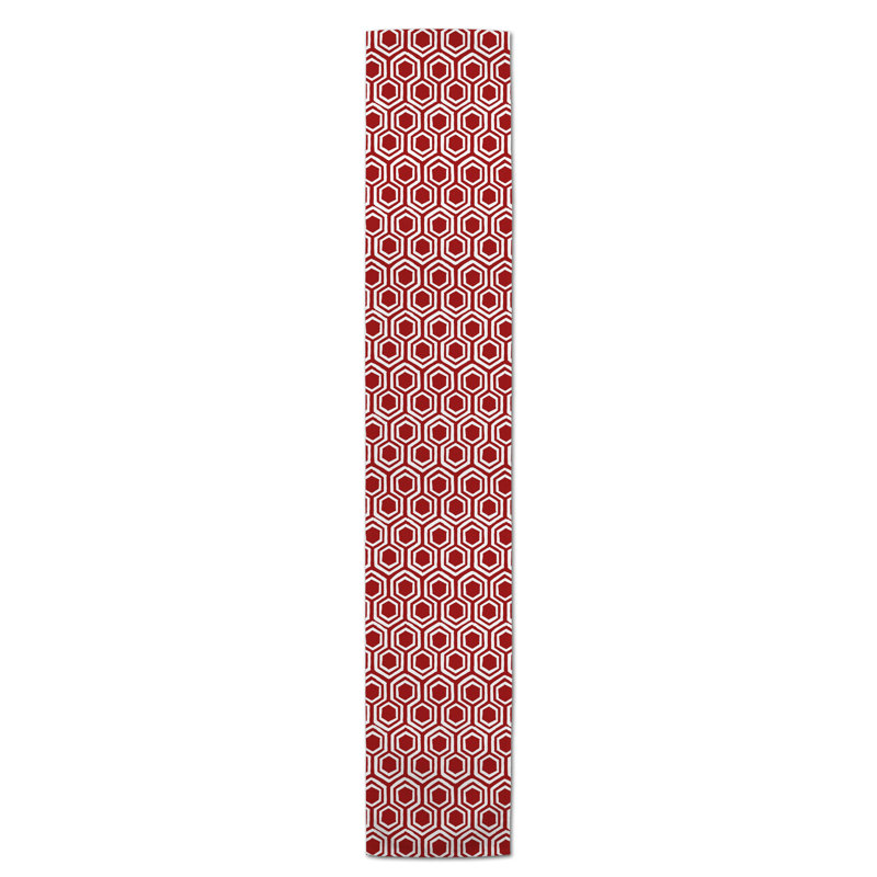 Doster Table Runner, 72" x 16", Red, Geomestric 8