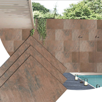 Falkirk Johnstone 35.4" x 23.6" Stone Veneer Wall Panelling in Copper (1-Pack)