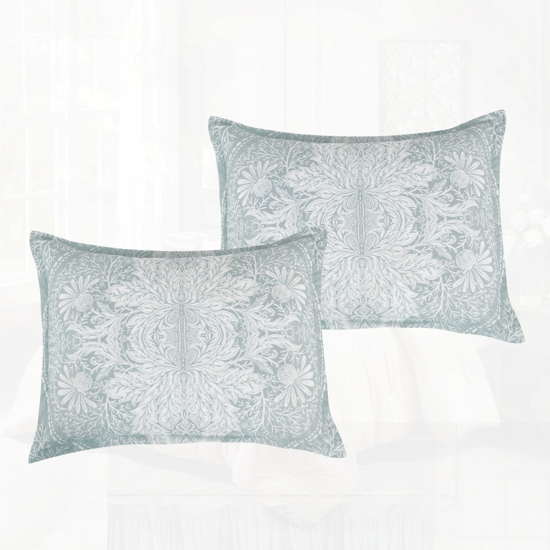 Ensemble d'édredon 6 pièces en microfibre de polyester et microfibre grise avec motifs floraux brodés et imprimés, comprend un édredon, des taies décoratives et des coussins décoratifs