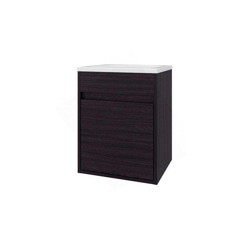 FM Furniture  Florence Bathroom Floating Vanity With Sink, 1 Door, Wengue, Wenge