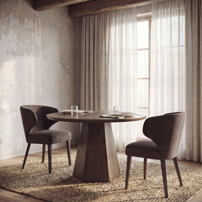 Fauteuil à oreilles rembourré en tissu Golino