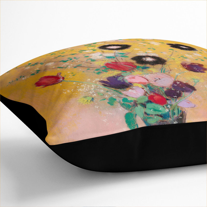 Vase of Flowers Vol.9 Scatter Cushion, 55cm H x 55cm W x 20cm D, Black
