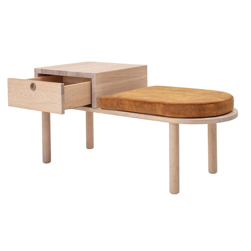 Oak Bench with Drawer