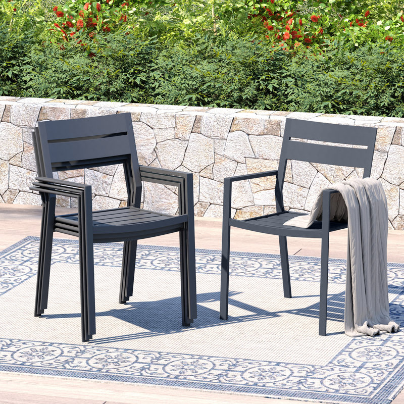 Outdoor Patio Dining Chairs, Gray