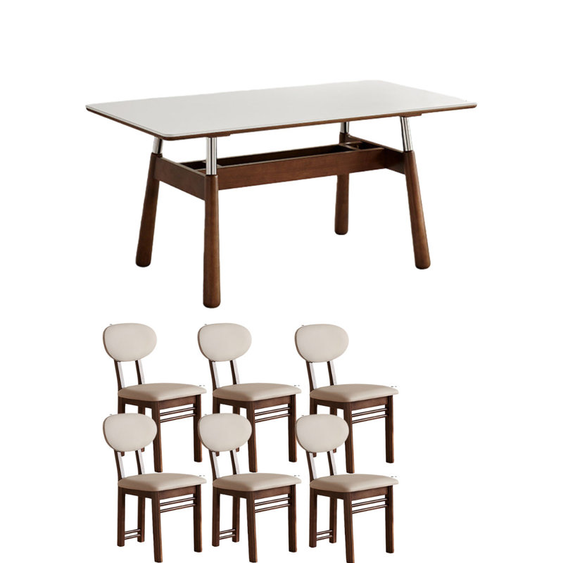 Table de salle à manger moderne avec rangement, H 29,5 po x l 63 po x P 31,5 po