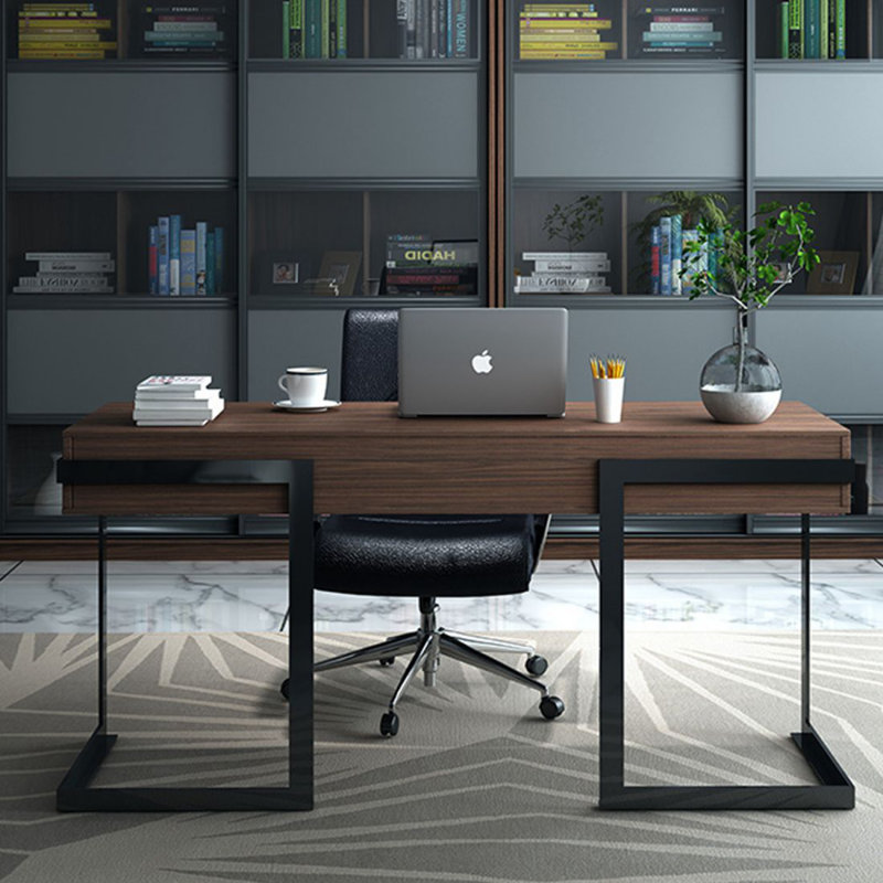 Bureau moderne et simple pour étudier à la maison avec tiroirs, H 29,53 po x l 62,99 po x P 23,62 po