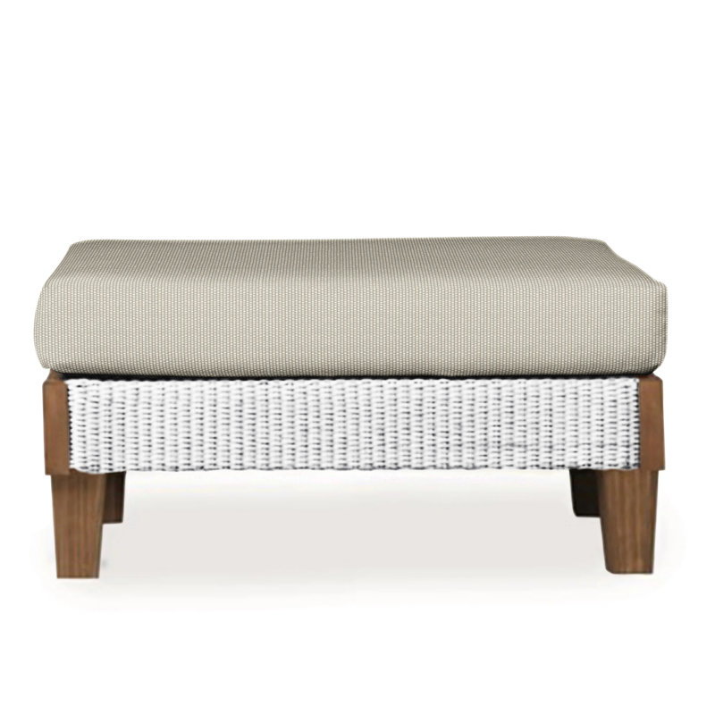 Catalina Outdoor Ottoman, Rumba Stonewashed, White