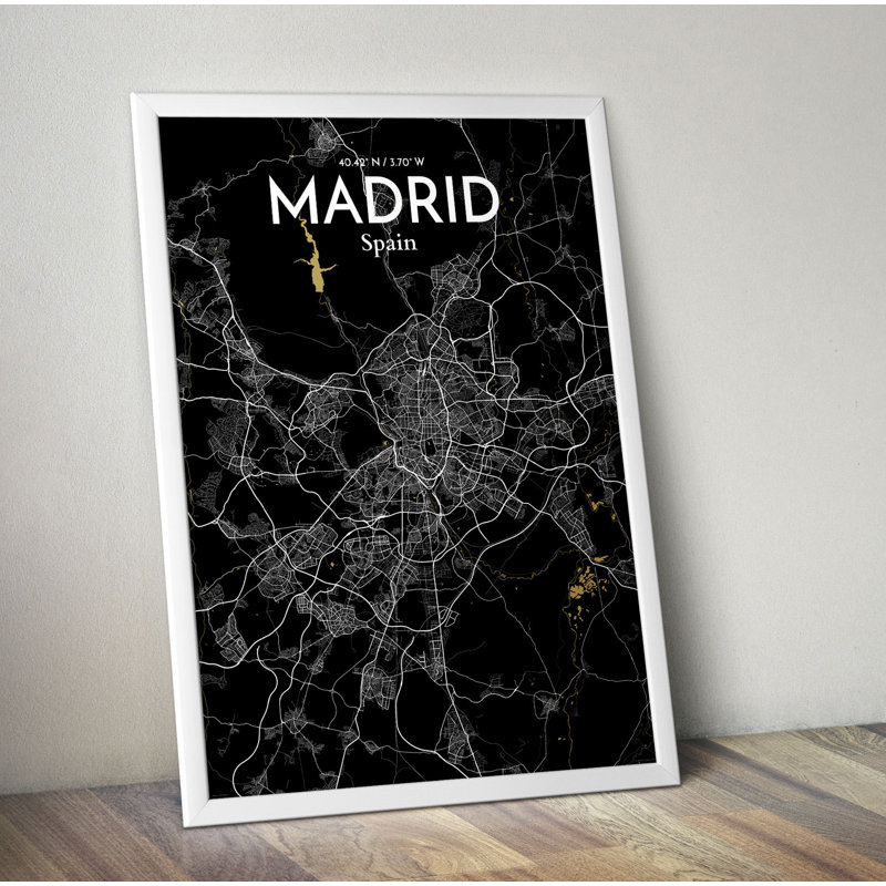 Madrid City Map - No Frame Print, 43.2cm H x 27.9cm W x 0.13cm D
