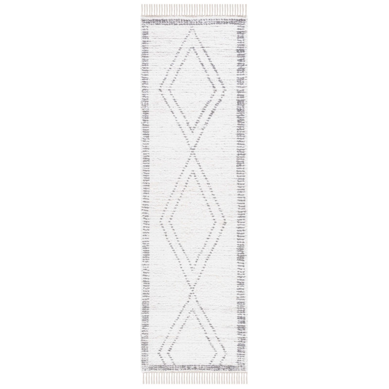 Anahli Hand Woven Cotton Geometric Rug, Runner 2'3" x 8'