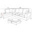 Canapé modulaire réversible en velours côtelé 3 pièces avec méridienne, table rabattable et repose-pieds avec rangement-795736330