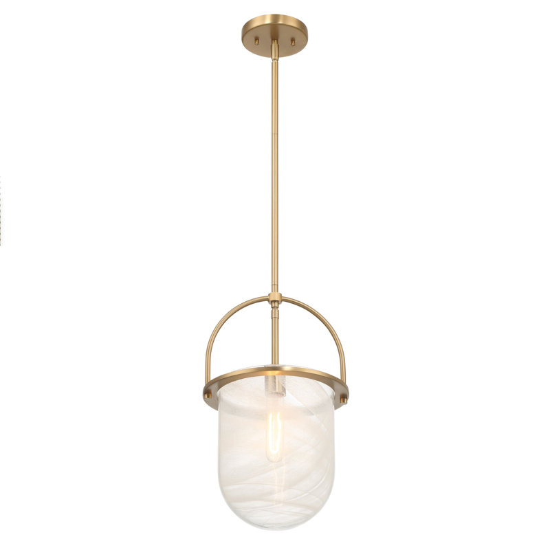 Beatrice - Mid-Century Modern Handmade Marbleized Glass and Metal Ceiling Light