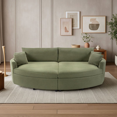 Oversized Double Chaise Lounge Sofa with Upholstery Seat, Pocket Spring Cushions, 4 Throw Pillows and Dual USB Charging Ports