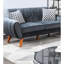 Canapé moderne en velours gris foncé: 2 avec coussins et capitonnage vertical pour la maison 2 en velours: contemporain-1863632046