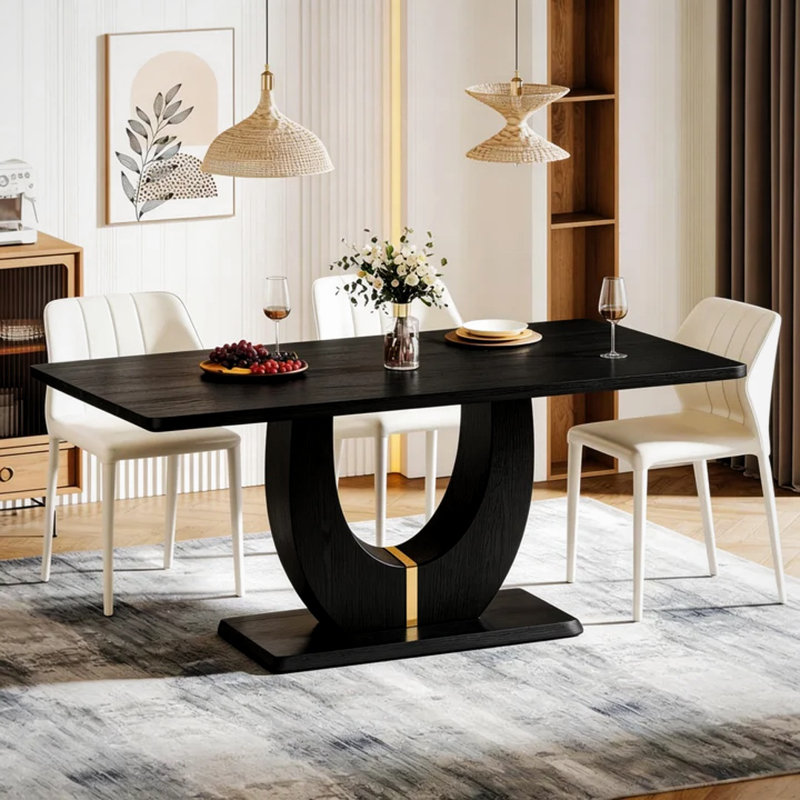 Table rectangulaire multifonctionnelle en bois Havenly, Noir