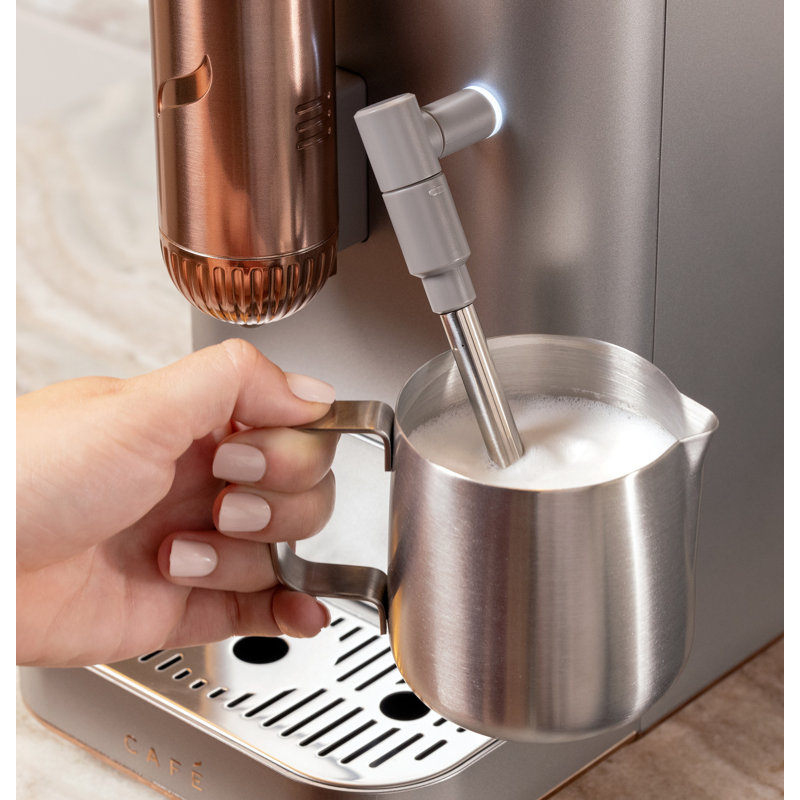 Café AFFETTO Automatic Espresso Machine + Frother, Steel Silver