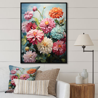 «Verdant Green Realistic Beauty I», art mural sur toile Zinnias