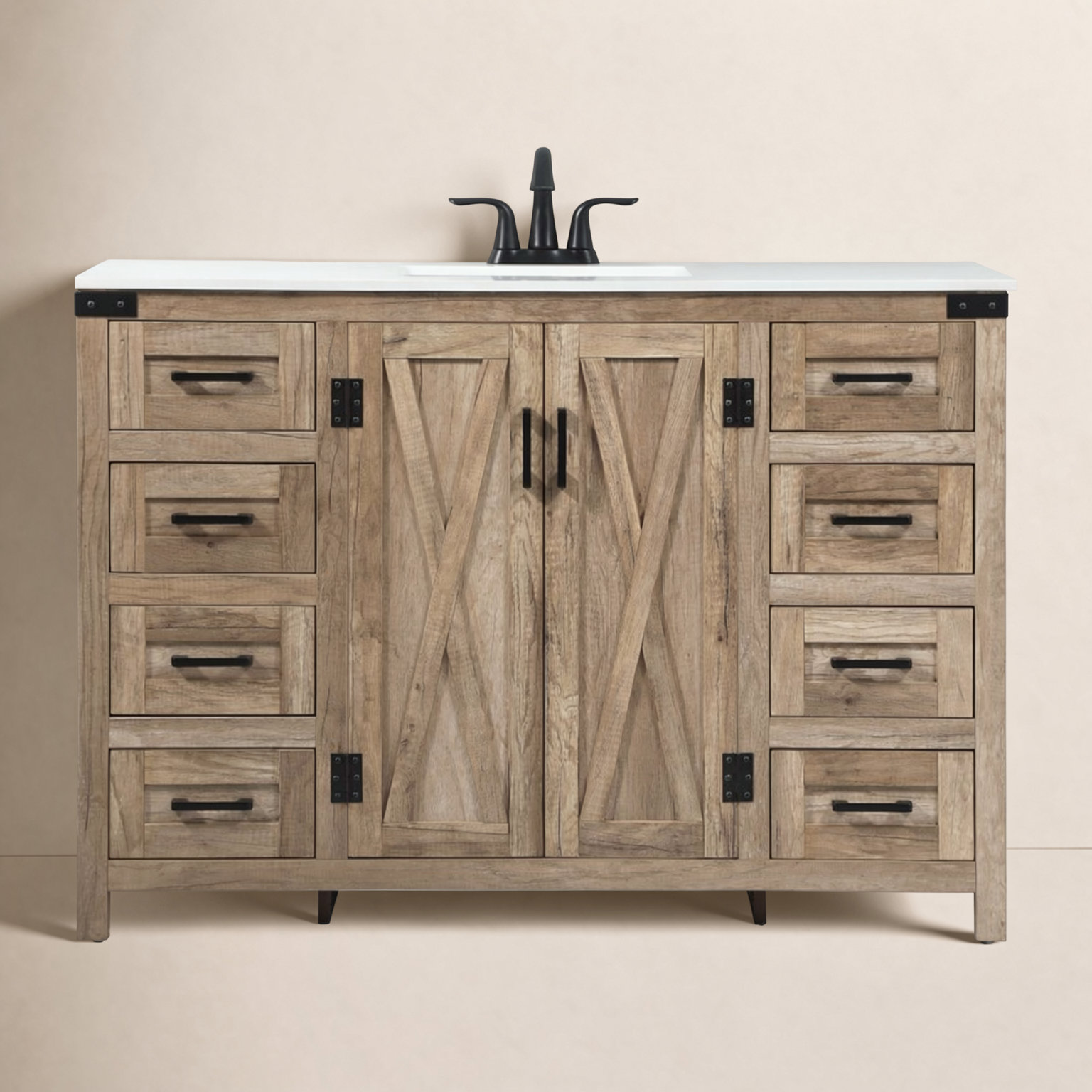 Slayton 48'' Single Bathroom Vanity, Natural Oak
