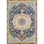 Tapis bleu à motif médaillon-26647256