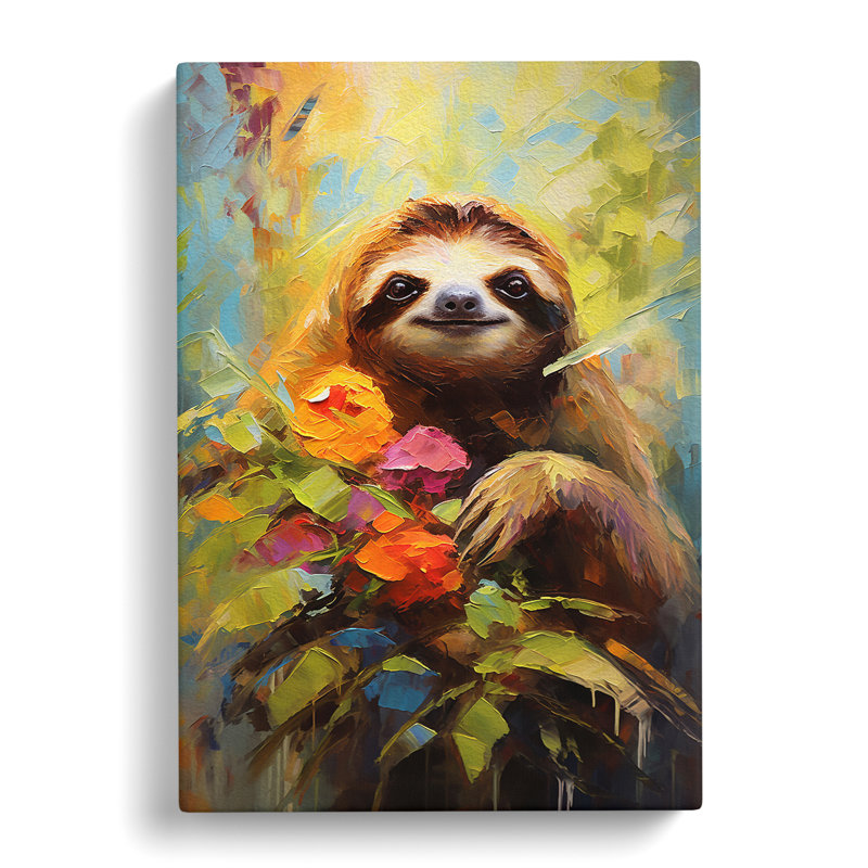 Sloth Impressionism - No Frame Print, 60cm H x 40cm W x 3cm D