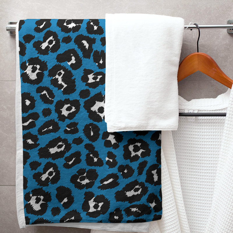 Garp Bath Towel, Microfiber, Honolulu Blue/White/Black