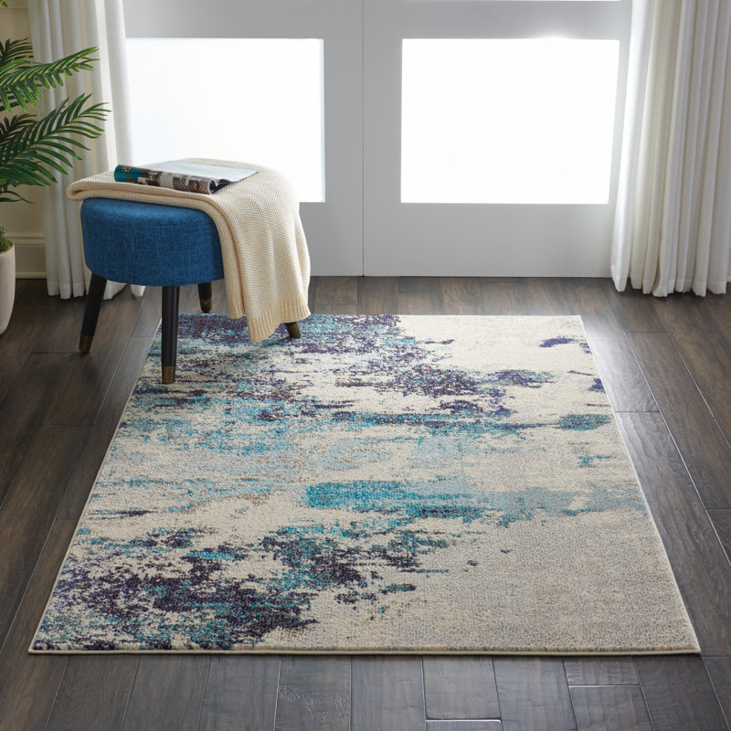 Tapis ivoire moderne Enoch, Rectangle 3 pi 11 po x 5 pi 11 po