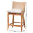 Bali & Pari Ridley Seagrass Counter Stool With Mahogany Wood Frame - Coastal Seating With Woven Square Back And Cushioned Seat For Kitchen Island Or Breakfast Bar, Whitewash-1513318743