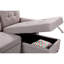 Canapé-lit modulaire réversible gris avec pochette pour téléphone portable, chaise de rangement et Hauteur caractéristique