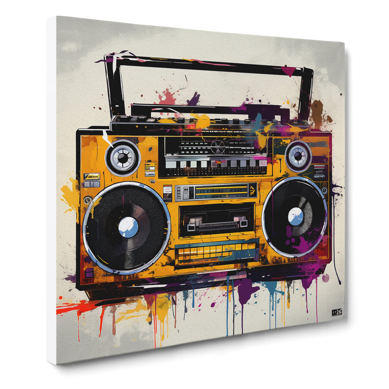 Boombox Digital Art No.1 - Print, 50cm H x 50cm W x 3cm D