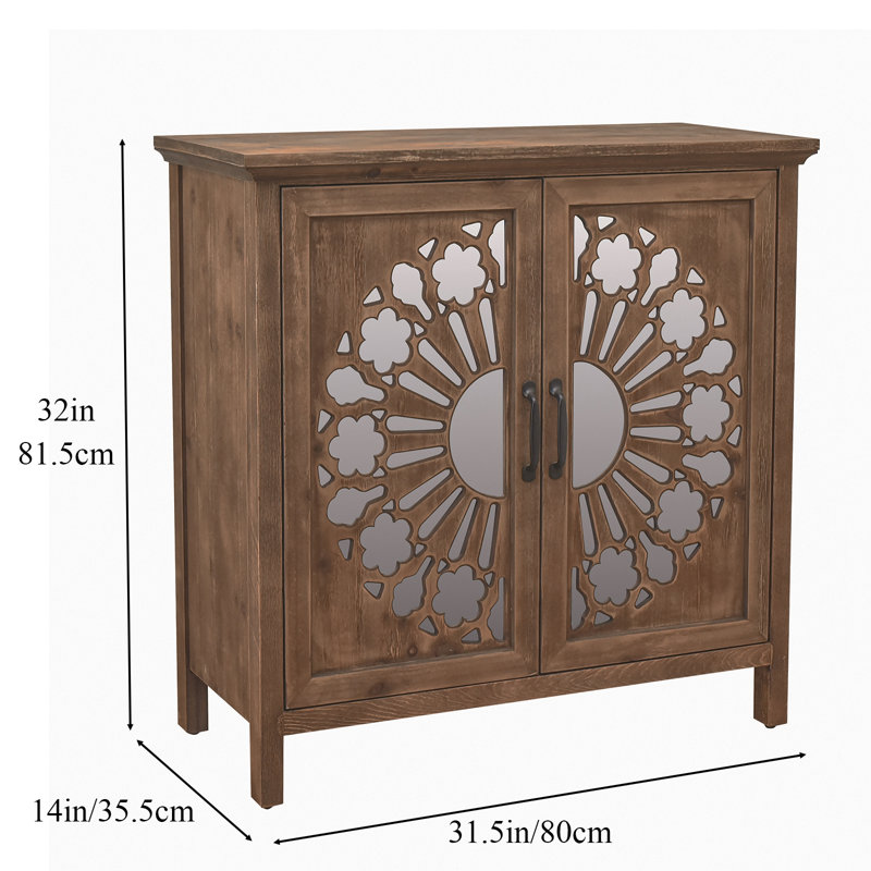 2-Door Mirrored Accent Cabinet