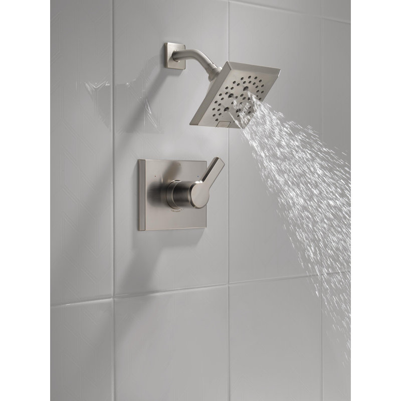 Pivotal Shower Faucet with H2Okinetic Technology, Lumicoat Brushed Nickel