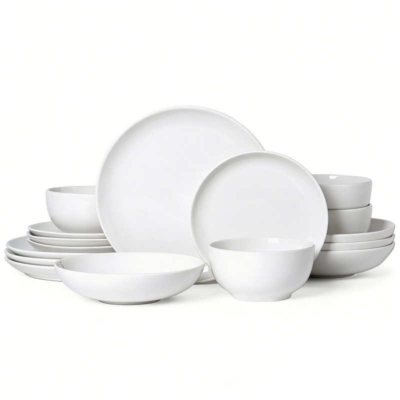Service de table en grès 16 pièces Pure - Service pour 4, Blanc