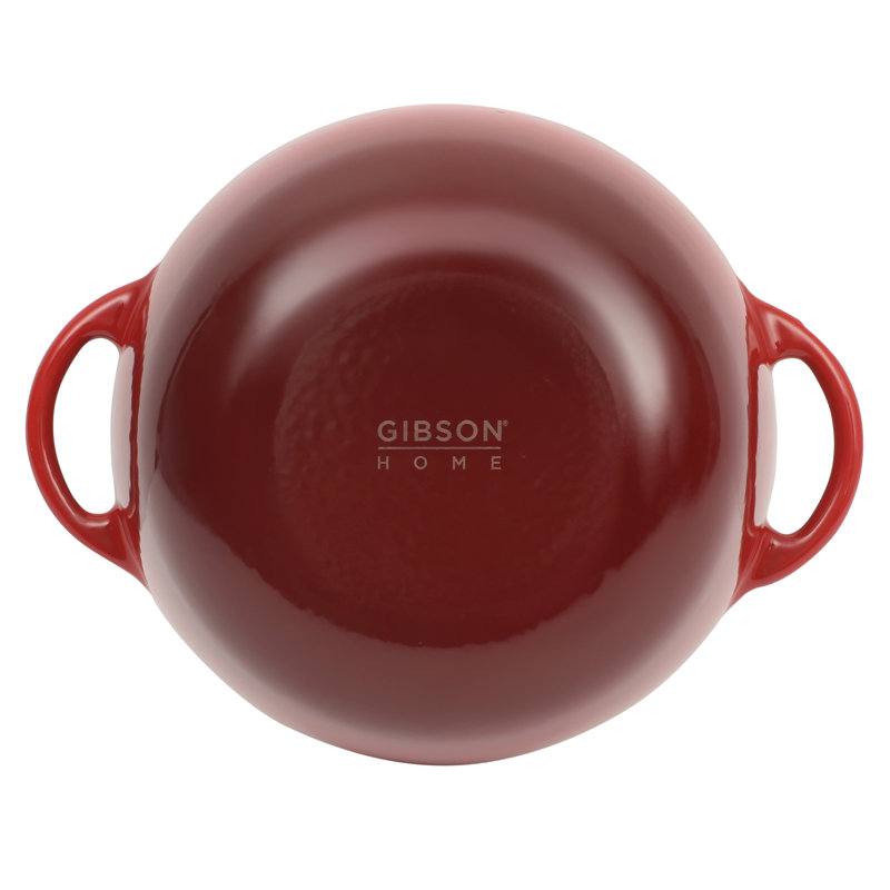 Gibson Home Addlestone 2.65 Quart Enamel Cast Iron Dutch Oven - Red