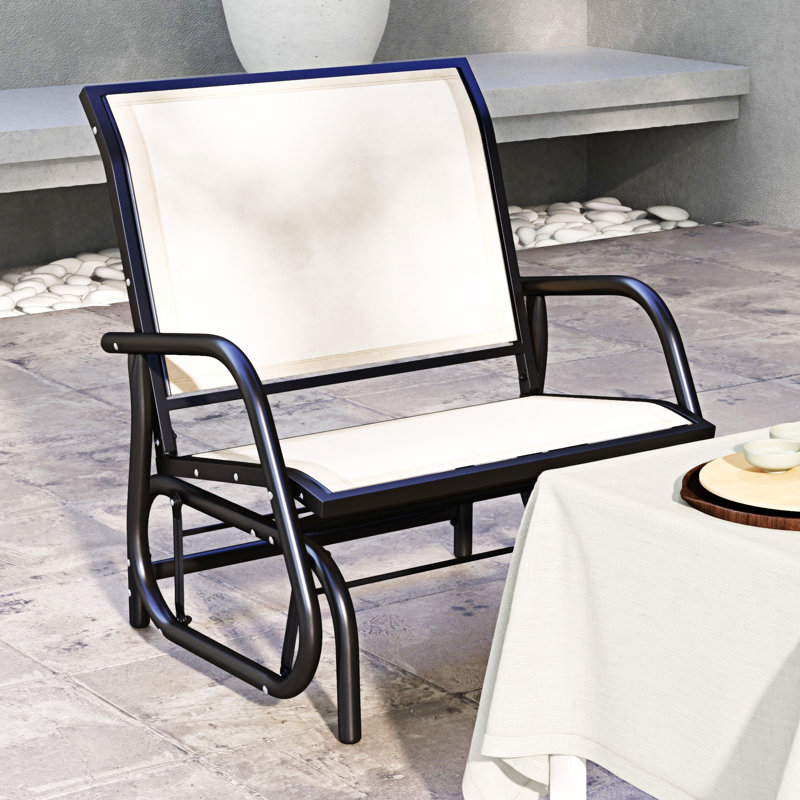 Fauteuil oscillant Outsunny (excluant la table), Crème / blanc